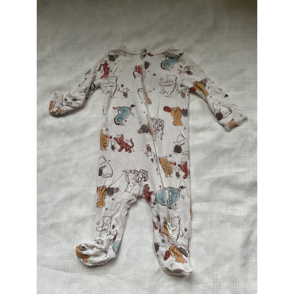 Disney Baby Winnie the Pooh Sketch Print Footed Sleeper Romper NB Newborn